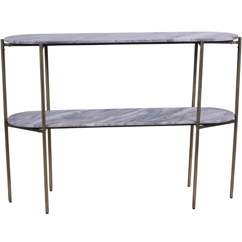 Elegant Marble Console Table with Gold Metal Base
