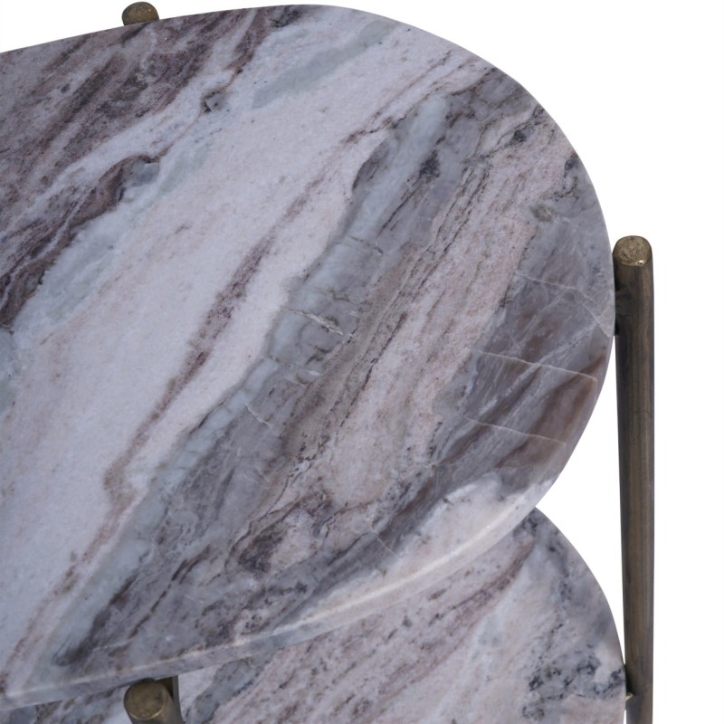 Console table with natural grey and white marble pattern