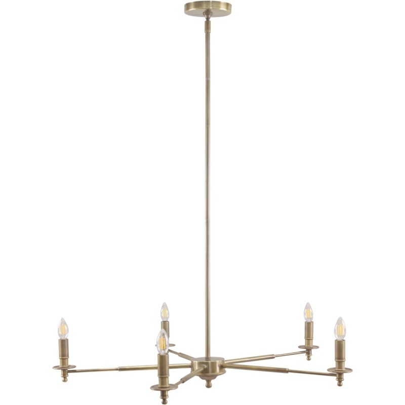 Kingstone 5-Arm Brass Candelabra Chandelier – Gold Finish, 102 cm Diameter