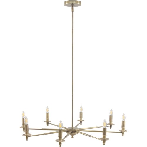 Kingstone 8-Arm Brass Candelabra Chandelier – Gold Finish, 102 cm Diameter