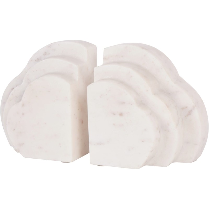 Set of two sculptural bookends made from white marble