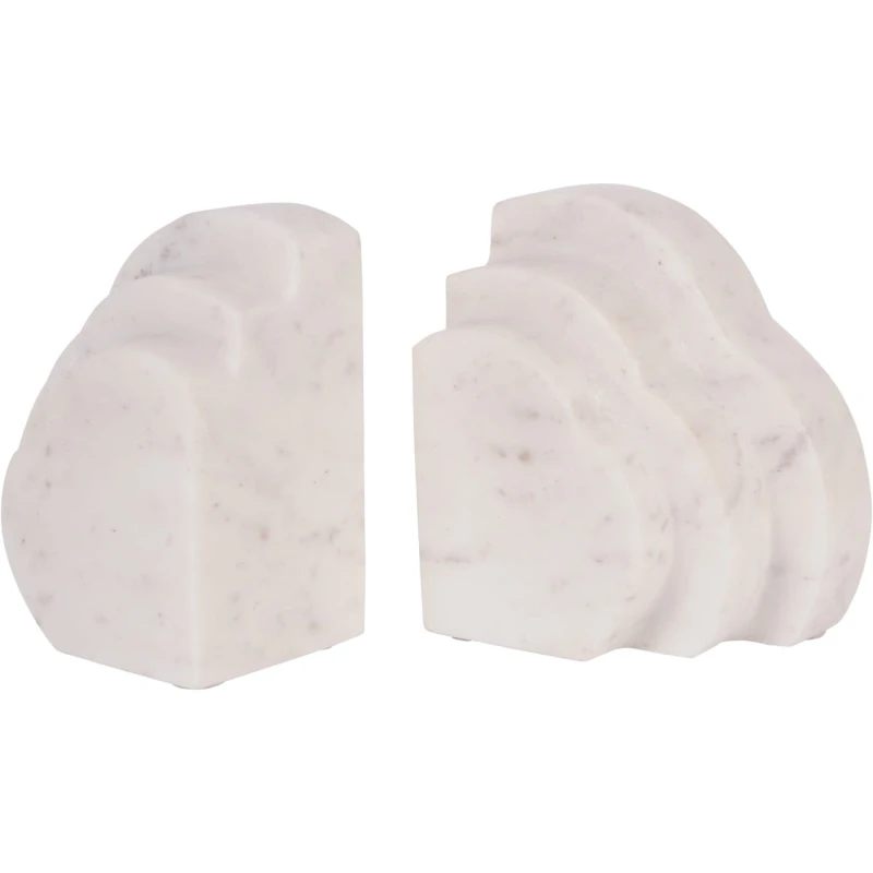 Cloud bookends with natural marble markings