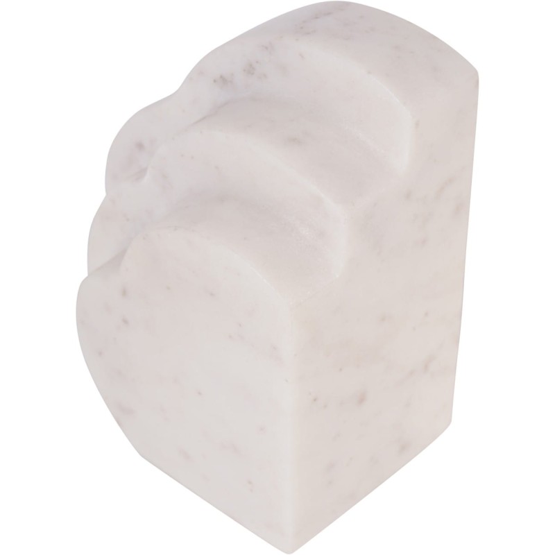 Marble bookends for a living room bookcase