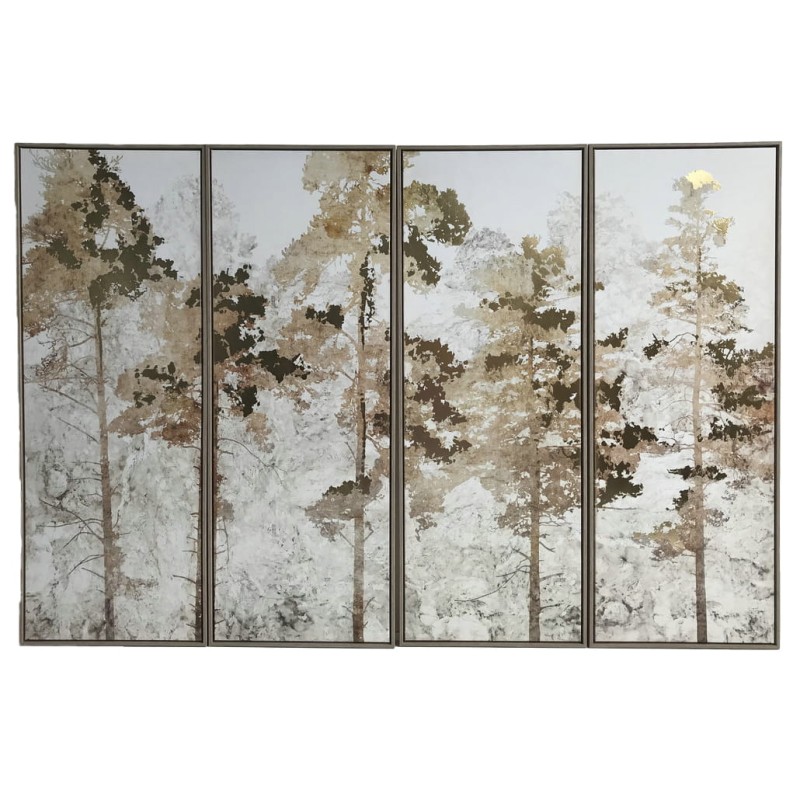 Trees four-panel wall art 180 × 120 cm with gold leaf details
