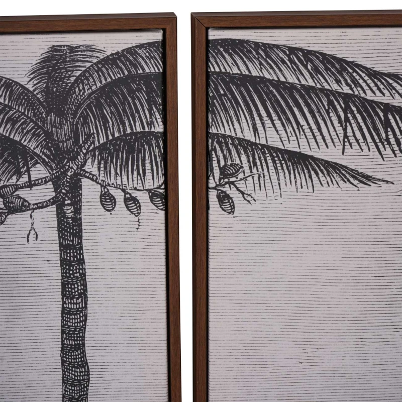 Monochrome tropical botanical wall art