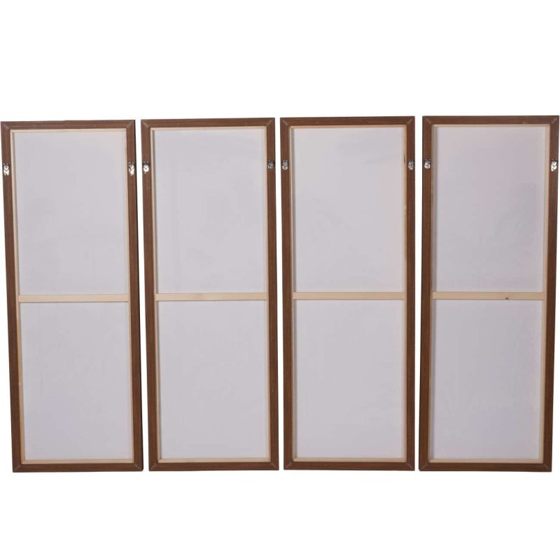 Set of four tall Palms framed canvas panels