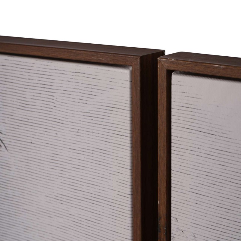 Set of four tall Palms framed canvas panels