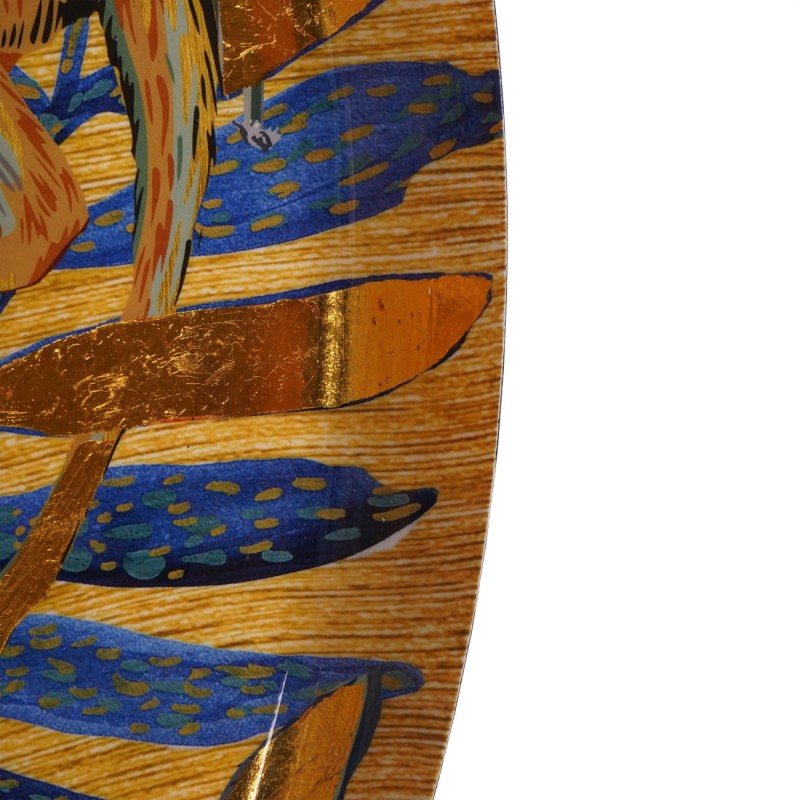 Jungle Wall Art 76 cm – Gold Wall Decor Enamel Round Wall Decor