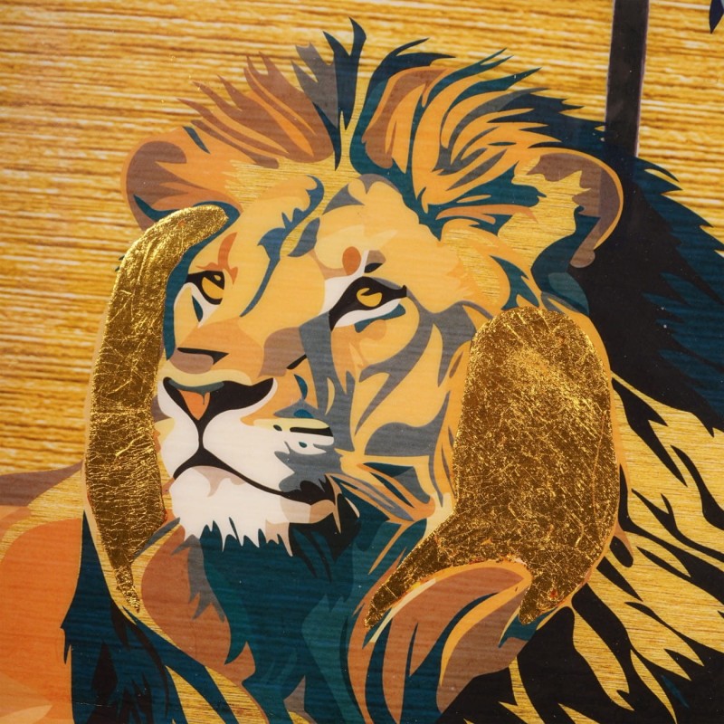 Jungle Wall Art 76 cm – Gold Wall Decor Enamel Round Wall Decor