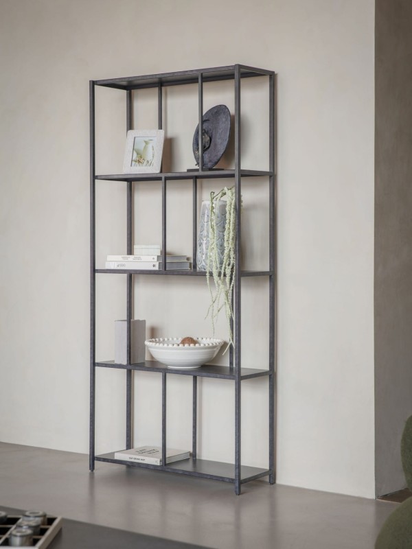 Black Bromley Shelving Unit 195,5 cm iron metal shelving unit