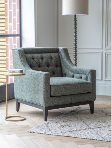 Cheval Forest Green Buttoned Accent Chair