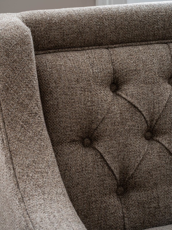 Cheval Taupe Three-Seater Sofa 200 cm – Beige Upholstery with Button Tufting