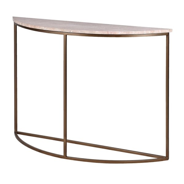 Camden Marble 110 cm Console Table with Marble Top and Stainless Steel Base