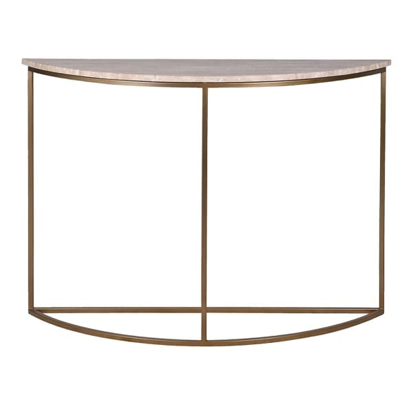 Camden Marble 110 cm Console Table with Marble Top and Stainless Steel Base