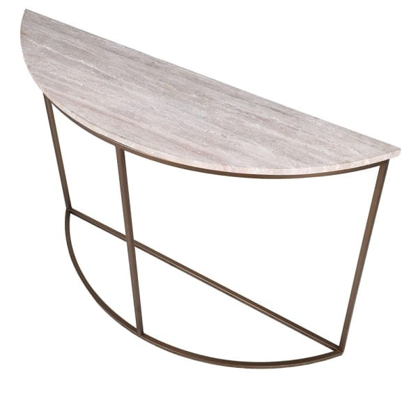 Camden Marble 110 cm Console Table with Marble Top and Stainless Steel Base