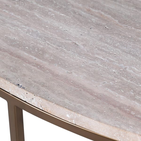 Camden Marble 110 cm Console Table with Marble Top and Stainless Steel Base