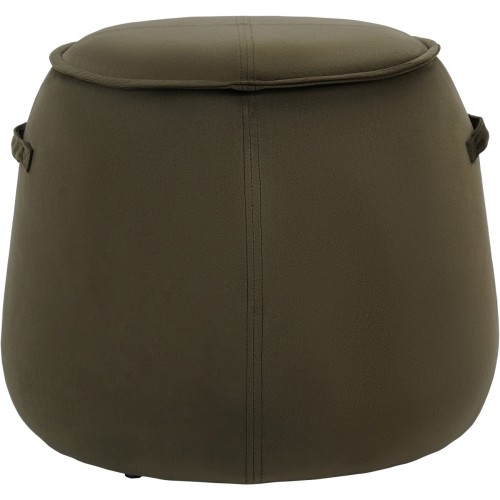 Ennismore Green Velvet Pouffe, 50 cm