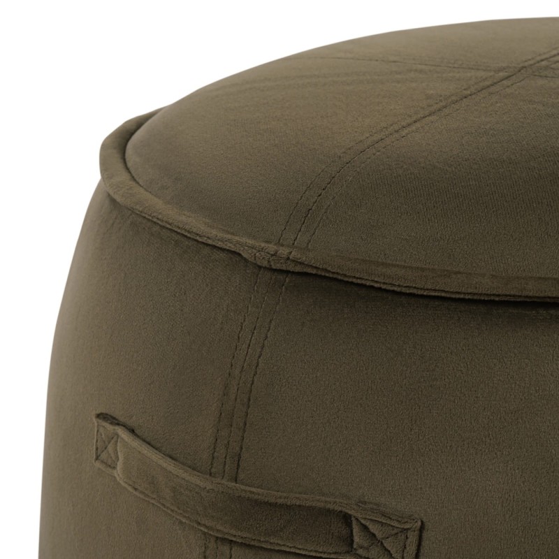 Ennismore Green Velvet Pouffe, 50 cm