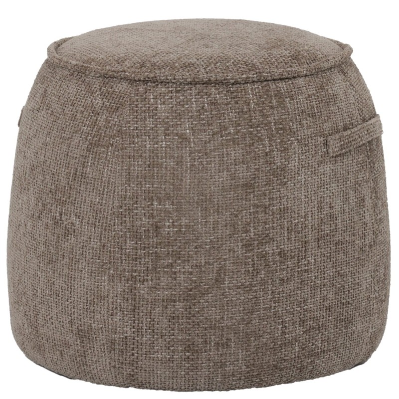 Light brown chenille Ennismore pouffe footstool for a luxury living room