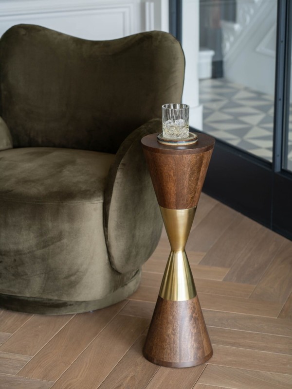 Amalfi Bronze Side Table 63 cm mango wood with gold details