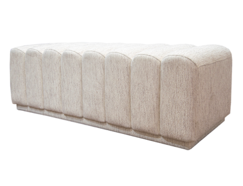 Konya 121 cm Ottoman Bench in Cream Bouclé Fabric