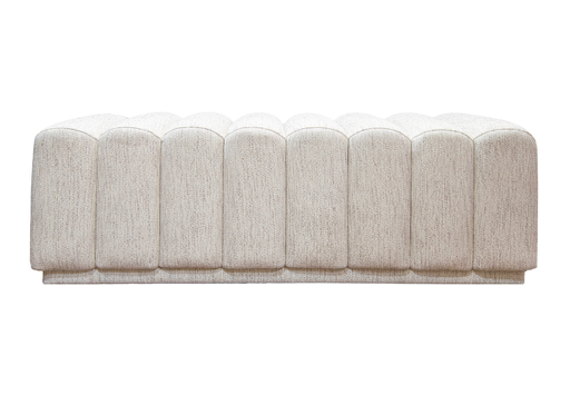 Cream upholstered bench with vertical channel detailing