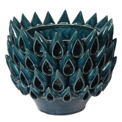 Organic 24cm Blue Ceramic Vase