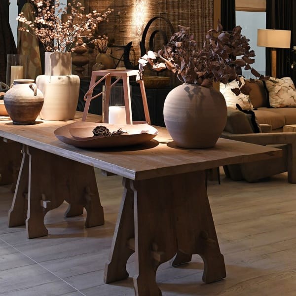 Almond 39 cm Round Terracotta Vase for the Living Room