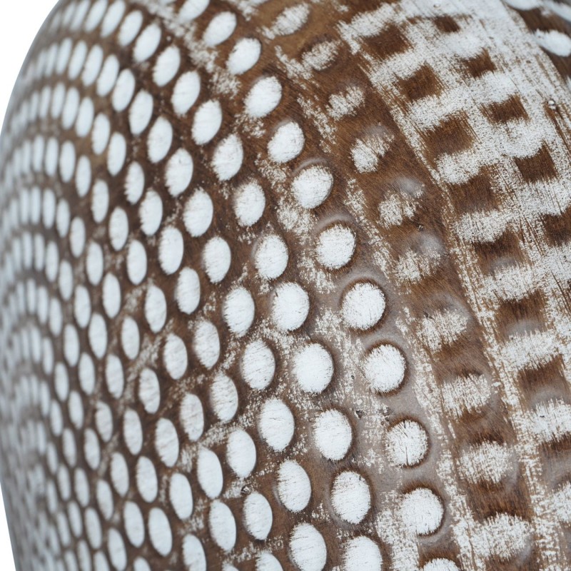Hand-finished brown and antique white ceramic lamp base