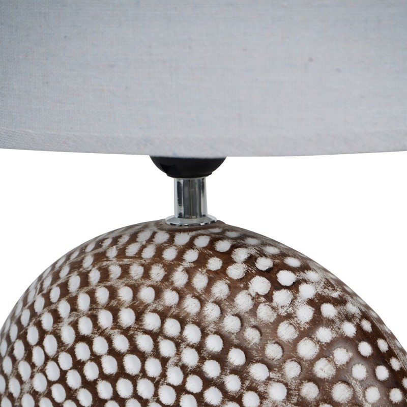 Hand-finished brown and antique white ceramic base