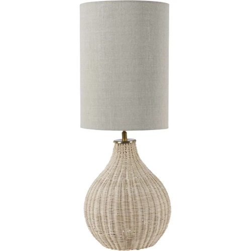 Boho Rattan Table Lamp 70 cm with Grey Shade