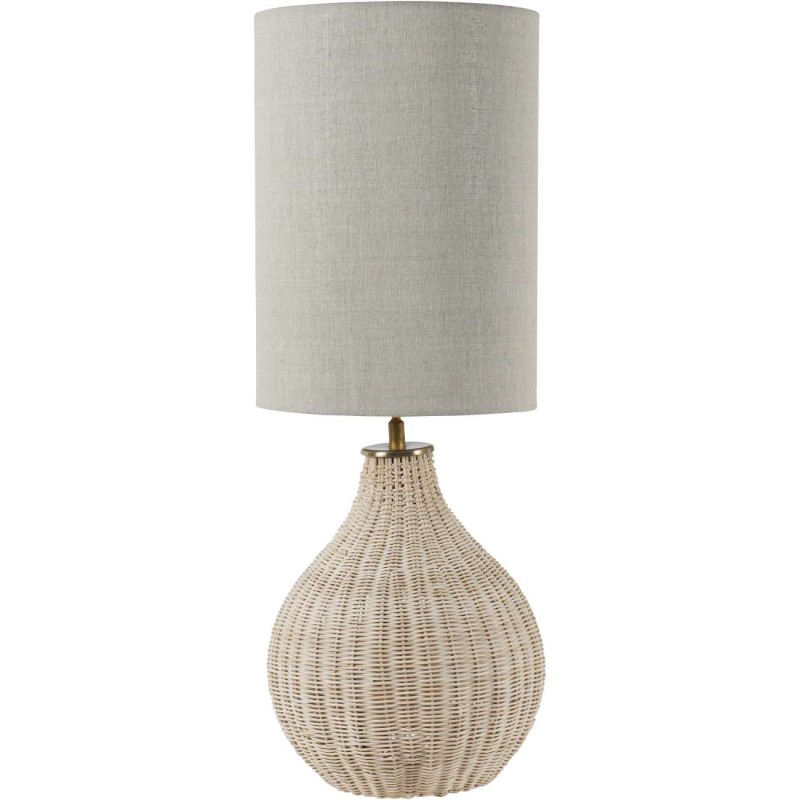 Boho Rattan table lamp 70 cm with grey shade