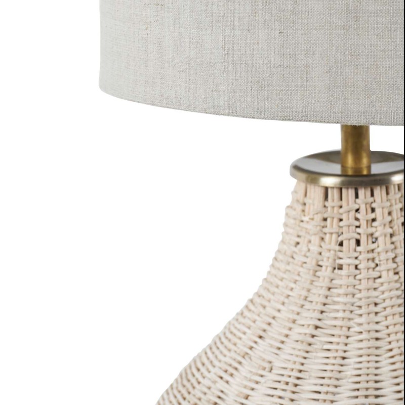 Rattan table lamp for an elegant bedroom