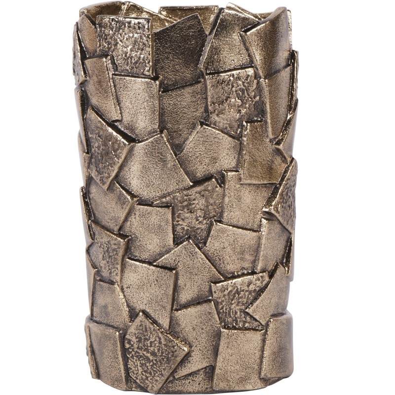 Belmore S aluminium vase with geometric surface detailing