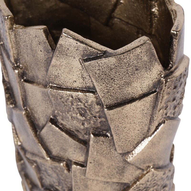 Aged gold decorative vase for a shelf or coffee table