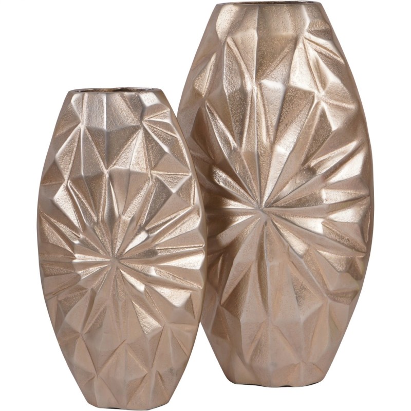 Sunburst Large 40cm Aluminium Vase – Gold Living Room Vase