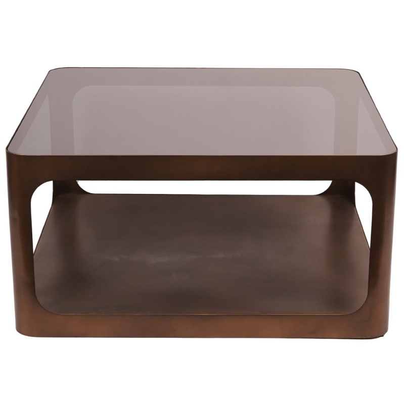 Kensington Gold coffee table with lower metal shelf