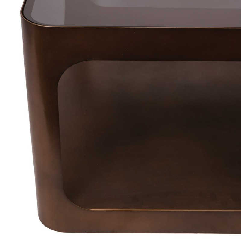 Metal coffee table with softly rounded corners
