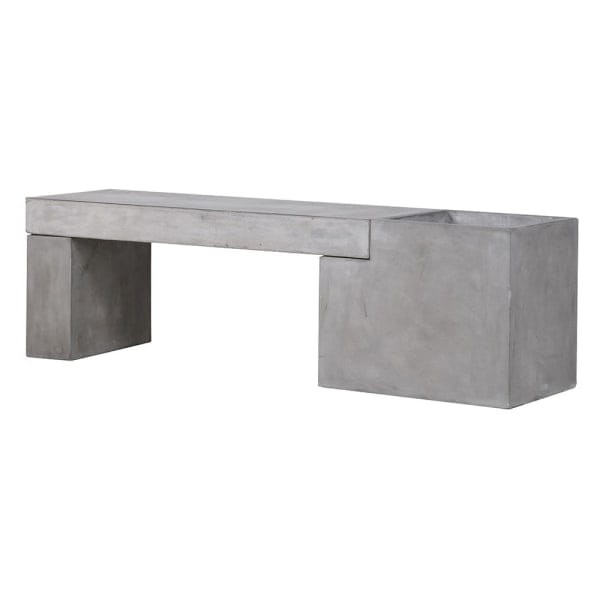 Concrete Garden Bench with Planter – 150 cm