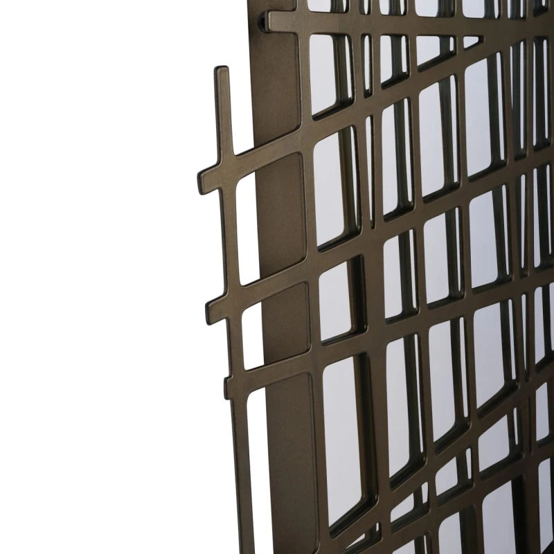 Large mirror with a dark gold iron frame
