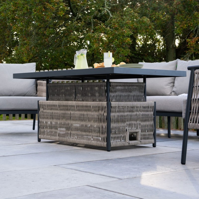Esher Aluminium Garden Furniture Set – 3-Seater Sofa, Armchairs & Adjustable Height Table