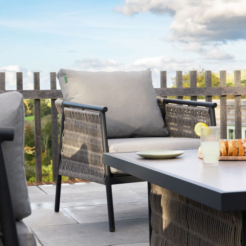 Esher Aluminium Garden Furniture Set – 3-Seater Sofa, Armchairs & Adjustable Height Table