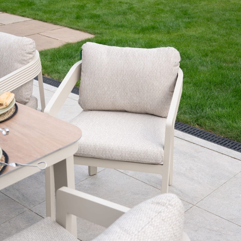 Lyall Garden Furniture Set – Six Chairs and Rectangular Wood-Effect Table