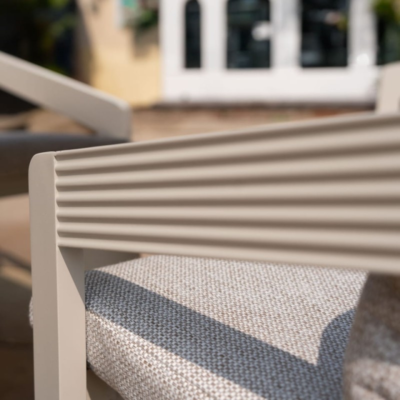 Lyall Garden Furniture Set – Six Chairs and Rectangular Wood-Effect Table