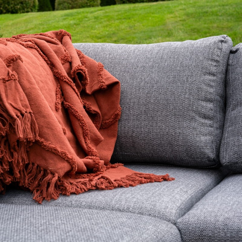 Lyall Corner Grey Garden Furniture Set – Corner Sofa & Grey Coffee Table