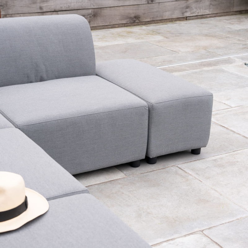 Large Chester garden sofa with chaise and separate stool