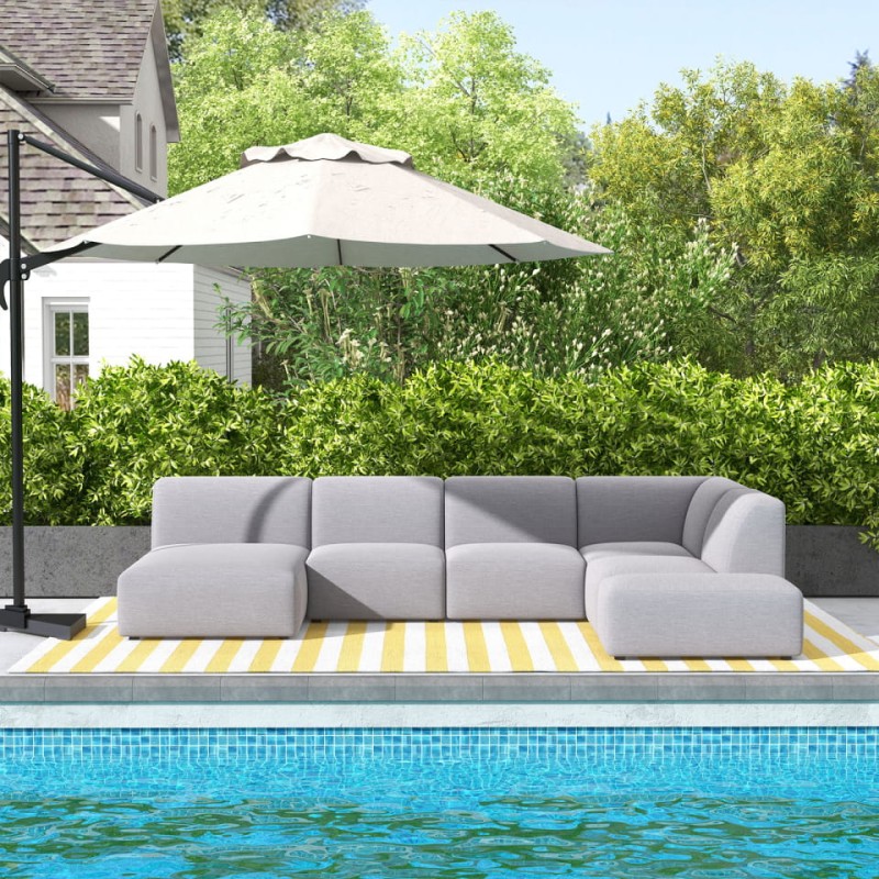 Contemporary upholstered outdoor corner sofa in grey