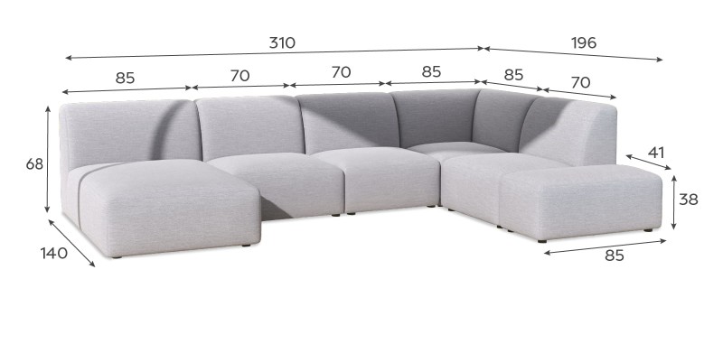 Six-piece Chester outdoor lounge set for a terrace