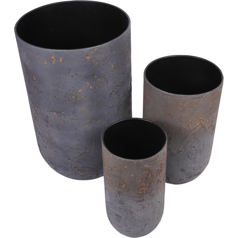 Volcano III Planters 58 cm – Set of Two Iron Planters