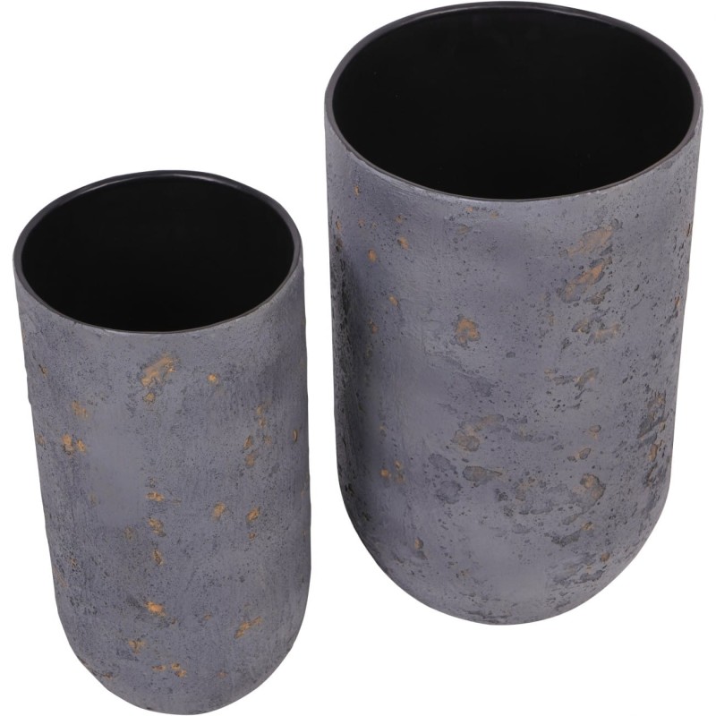 Volcano II Planters 50 cm – Set of Two Iron Planters